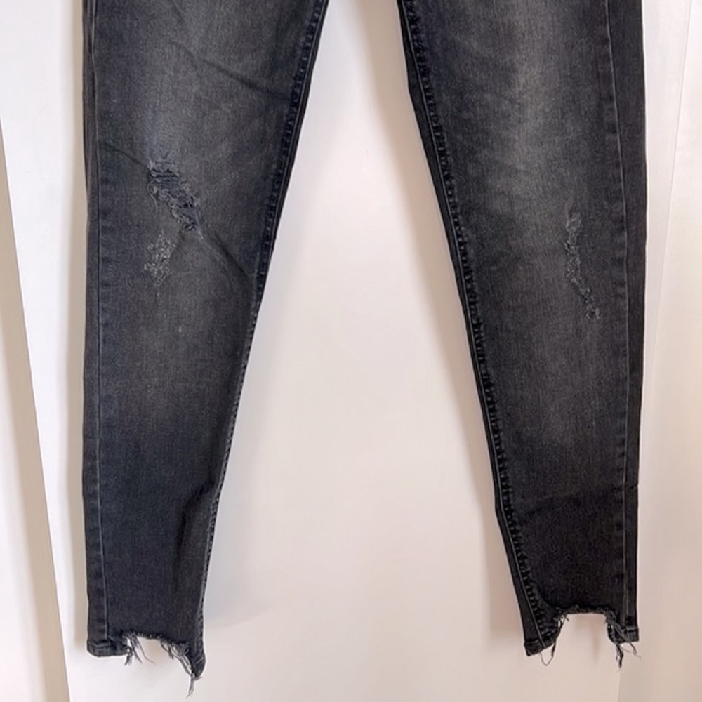 Zara Basic Z1975 Dark Gray Skinny Distressed Bike… - image 6
